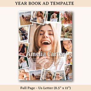 Full Page Senior Yearbook Ad Template - High School Graduation Tribute, Editable Canva Design