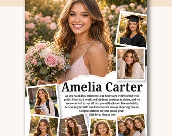 Senior Yearbook Ad Template - Full Page High School Graduation Tribute, Editable Canva Design YT20