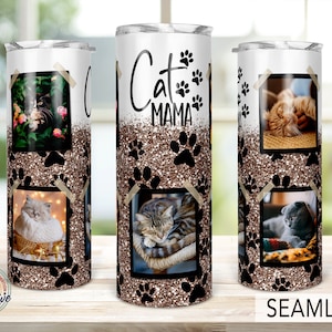Photo de cadre, Fur Mama Tumbler, Cat Mama Png Sublimation 20oz Seamless Skinny