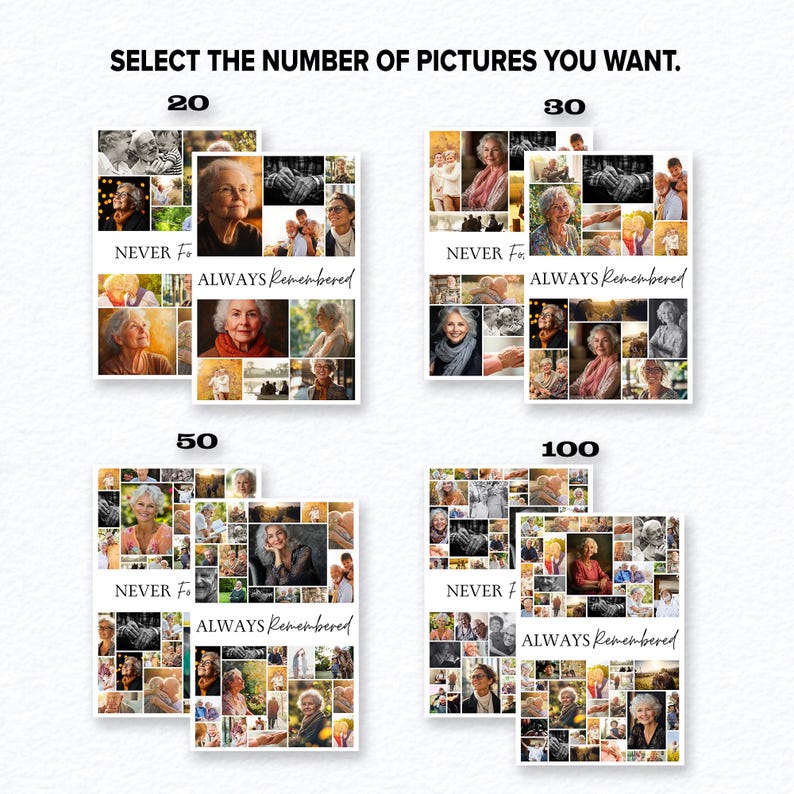 Celebration of Life Funeral Photo Collage Sign Set Templates, Funeral