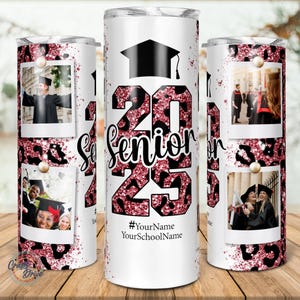 Gobelet senior 2025, promotion 2025, gobelet de remise des diplômes, gobelet mince 20 oz, sublimation png.