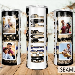 Bester POP POP Becher, Fotorahmen, Vatertagsgeschenk, 20 Unzen Skinny Sublimation.