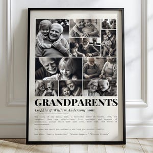 Großeltern Definition Fotocollage Vorlage, Großeltern Geschenke, Familien Porträts Wandkunst, Oma Geschenk, Muttertag Poster