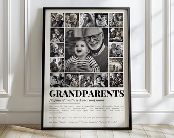 Grandparents Definition Photo Collage Template: Family Portraits (Canva, Digital Download)