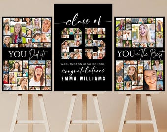 2025 Graduation Photo Collage Template: Welcome Sign, Party Poster (Digital Download)