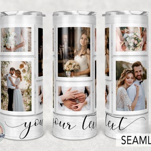 6 photo Bois, M. et Mme, Photo Anniversaire de Mariage, Photo Tumbler Modèle, Png Sublimation 20oz Skinny