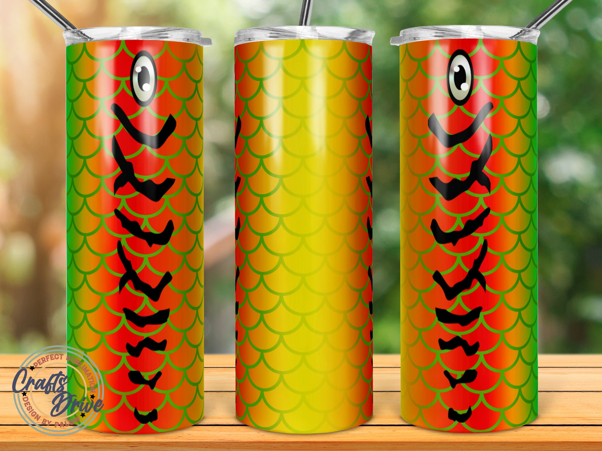 Fishing Lure Full Color Tumbler 20oz Skinny Seamless Tapered Etsy