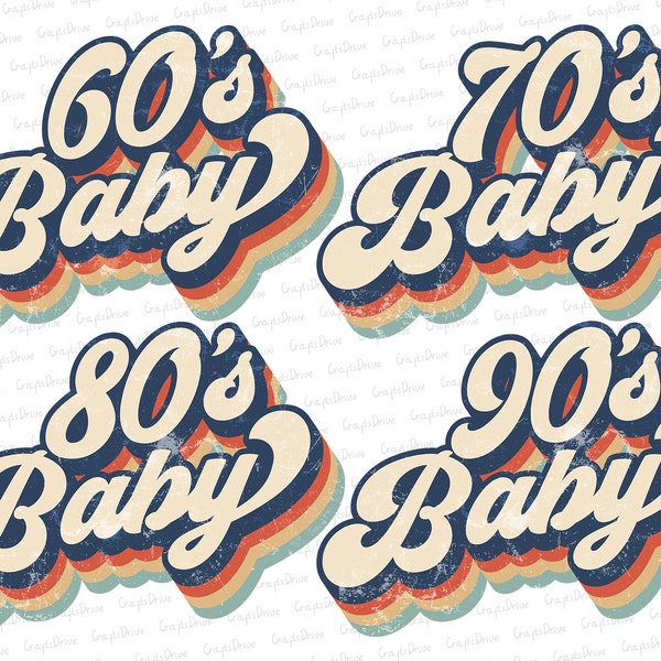 Retro 60s, 70s, 80s, 90s Baby Png Sublimation Png, Made In The 70s Vintage Design Sublimation Birthday T-shirt Designs Instant Download