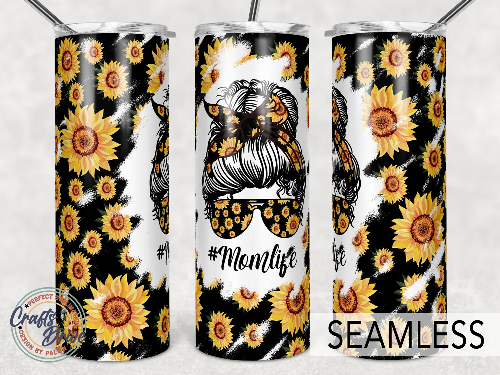 Download Sunflowers Mom Life Tumbler 20oz Skinny Sublimation. | Etsy
