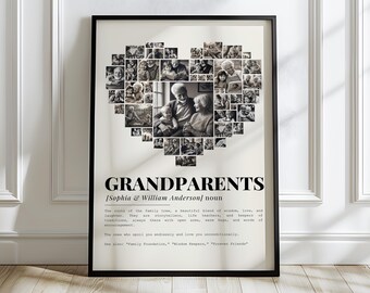 Grandparents Definition Photo Collage Template: Family Portraits (Canva Digital Download)
