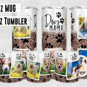 Foto della cornice, Dog Mama Tumbler, Fur Mama Png Sublimation 20oz Seamless Skinny, Full Tumbler Wrap