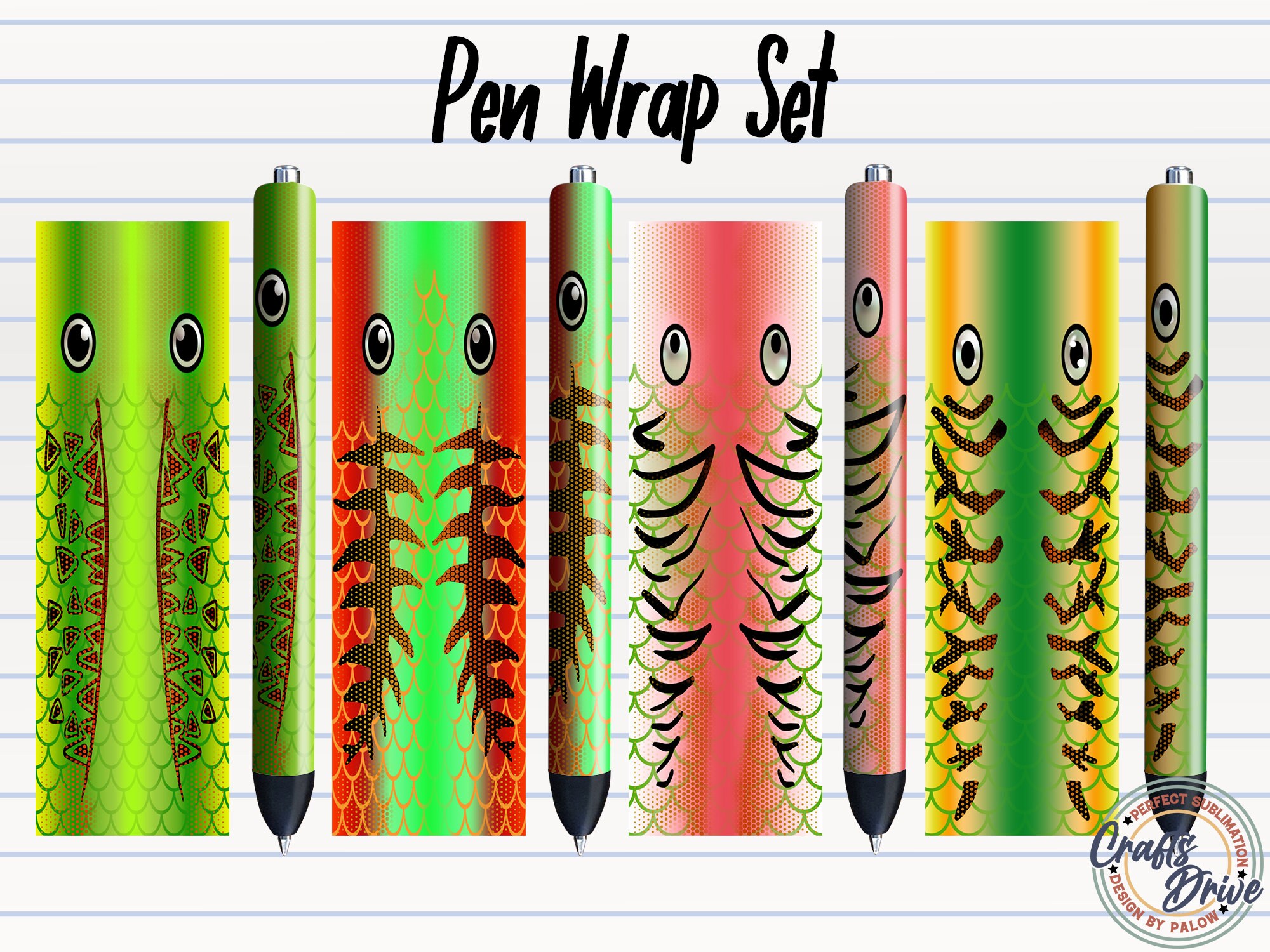 Fishing Lure Pen Wrap File Set Etsy