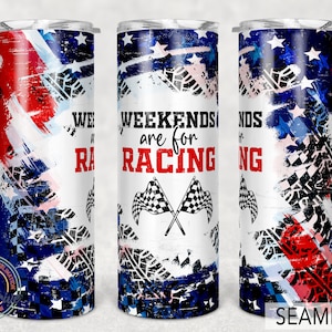 Diseño de sublimación skinny tumbler de 20 oz, los fines de semana son para carreras, 20oz Skinny Png
