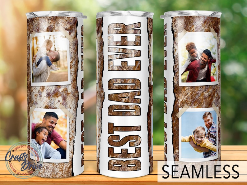 Best Dad Ever Tumbler Photo Frame Father Day Gift Etsy