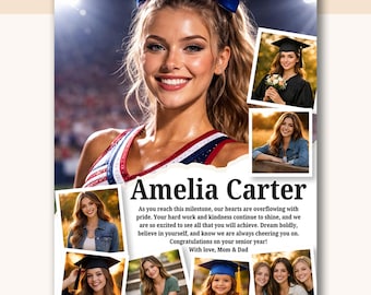 Full Page Senior Yearbook Ad Template - High School Graduation Tribute, Editable Canva Design YT20