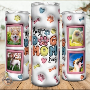 3D aufgeblasene beste Hundemutter aller Zeiten, geschwollener Pelz Mama Becher, Hundemutter Sublimation 20 Unzen, Hundeliebhaber Geschenk, Geschenk für sie.