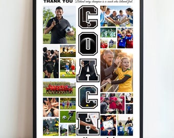 Personalized Coach Photo Collage Gift (Canva Template)