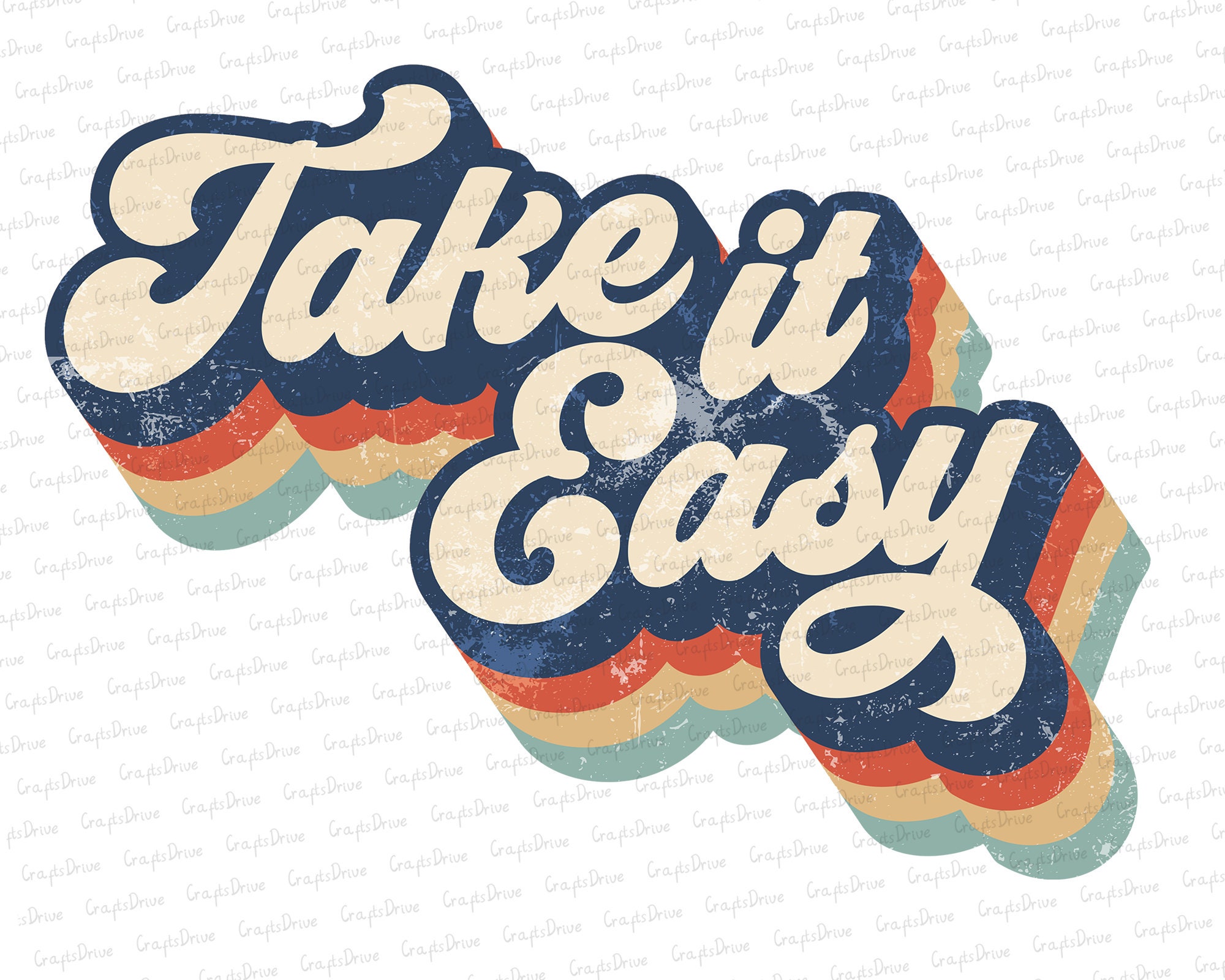 Retro Take It Easy png Vintage PNG retro sublimation designs | Etsy