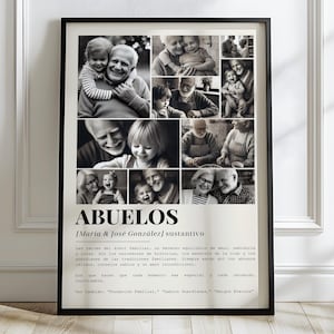 ABUELOS Spanische Großeltern Definition Foto Collage Vorlage, Großeltern Geschenke Geburtstag, Familien Porträts Wandkunst, Oma Geschenk.