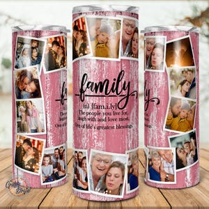 Family Definition 14 Fotobecher Vorlage Png Sublimation Fotocollage, Geschenk für Freunde, 20 Unzen Skinny.