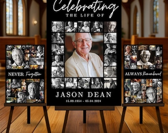 Celebration of Life Funeral, Funeral Program template, Funeral Welcome Sign Template, In Loving Memory, Memorial Poster