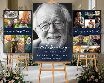 Celebration of Life Funeral, Funeral Program template, Funeral Welcome Sign Template, In Loving Memory, Memorial Poster