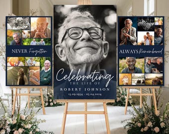 Celebration of Life Funeral, Funeral Program template, Funeral Welcome Sign Template, In Loving Memory, Memorial Poster