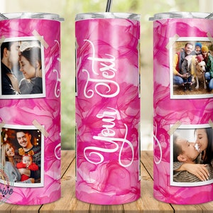 Alcoholinkt, fotolijst, 20oz tuimelaar roze glitter naadloos mager taps toelopend en recht sublimatie waterglijbaan ontwerp volledige omslag