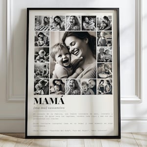 Mama Definition Spanisch Foto Collage Vorlage, Muttertag Geschenke. Mama Foto Geschenk. Sentimentale Geschenke, Fotorahmen Vorlage.