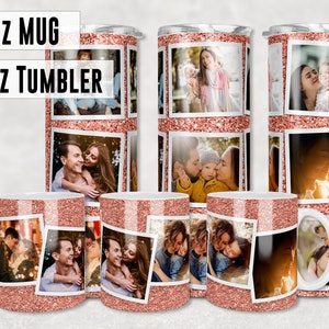Rose Gold, Photo Tumbler png, Friends Frame Template, 20oz, 11oz Sublimation.