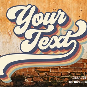 Aangepaste retrotekst, sublimatie-png / zet je tekst om in retrolettertype, gepersonaliseerde hippe tekst, kalligrafieontwerp, T-shirt jaren 70, 80, 90.