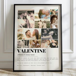 Modèle de toile de collage de photos de définition de la Saint-Valentin, cadeaux de la Saint-Valentin. Cadre photo, cadeau pour petit ami | cadeau pour petite amie