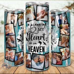 Memorial Tumbler Template: Sympathy Gift, Heart in Heaven (PNG)