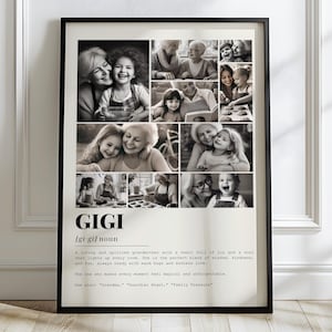 Gigi Definition Foto Collage Template, Muttertagsgeschenke Poster. Großmutter Geschenke. Wandkunst für Mama Oma Nana Oma Geschenk