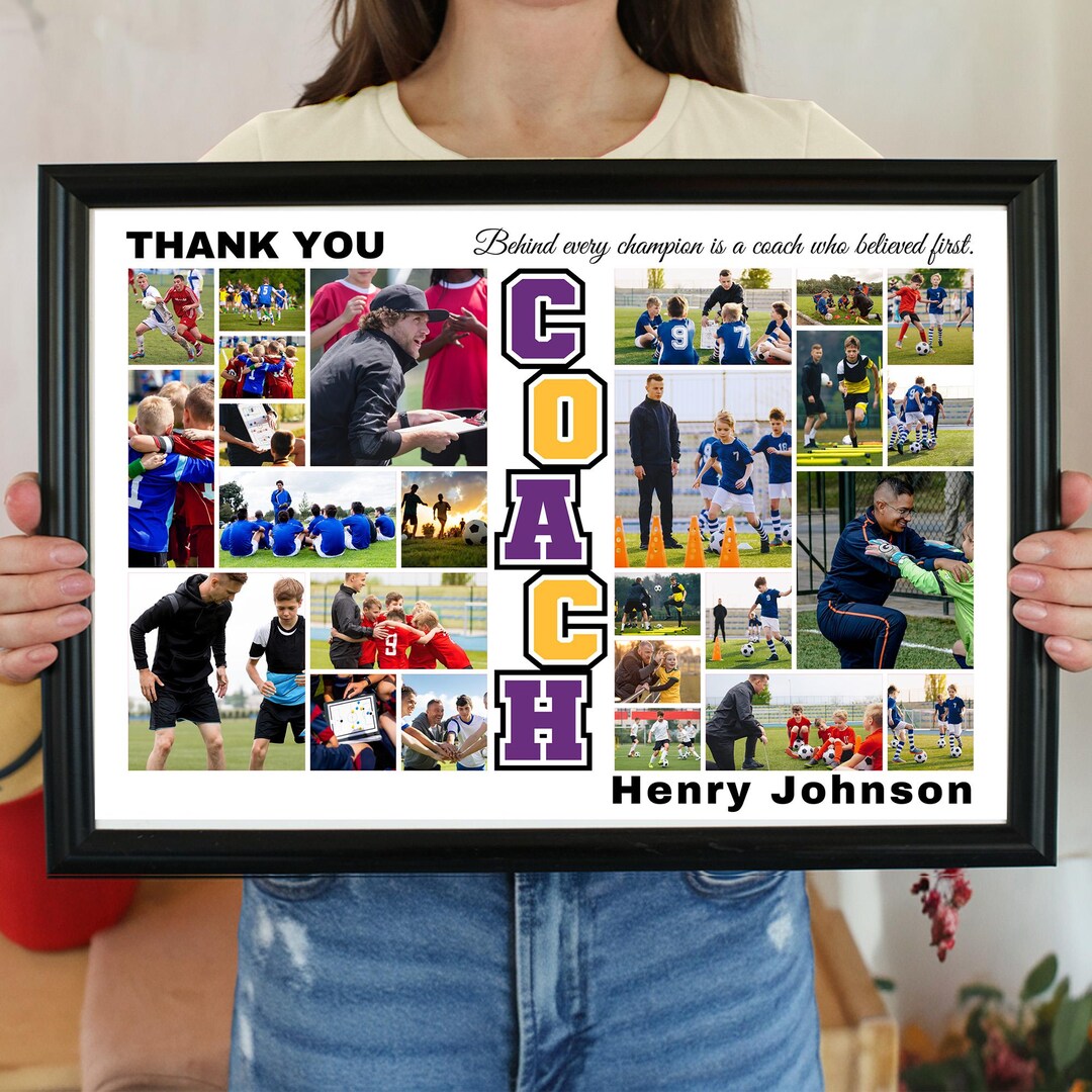 Coach Photo Collage, Coach Picture Frame, Coach Photo Frame, Canva