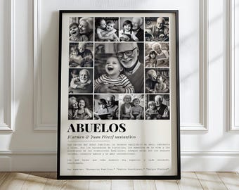 Abuelos Spanische Großeltern-Fotocollage-Vorlage (Canva Digital Download)