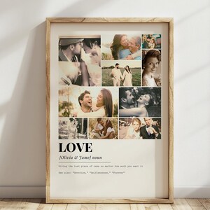 LOVE Definicja Definicja Photo Collage Canva Szablon, Prezenty na Walentynki. Ramka na zdjęcia, prezent dla chłopaka | prezent dla dziewczyny