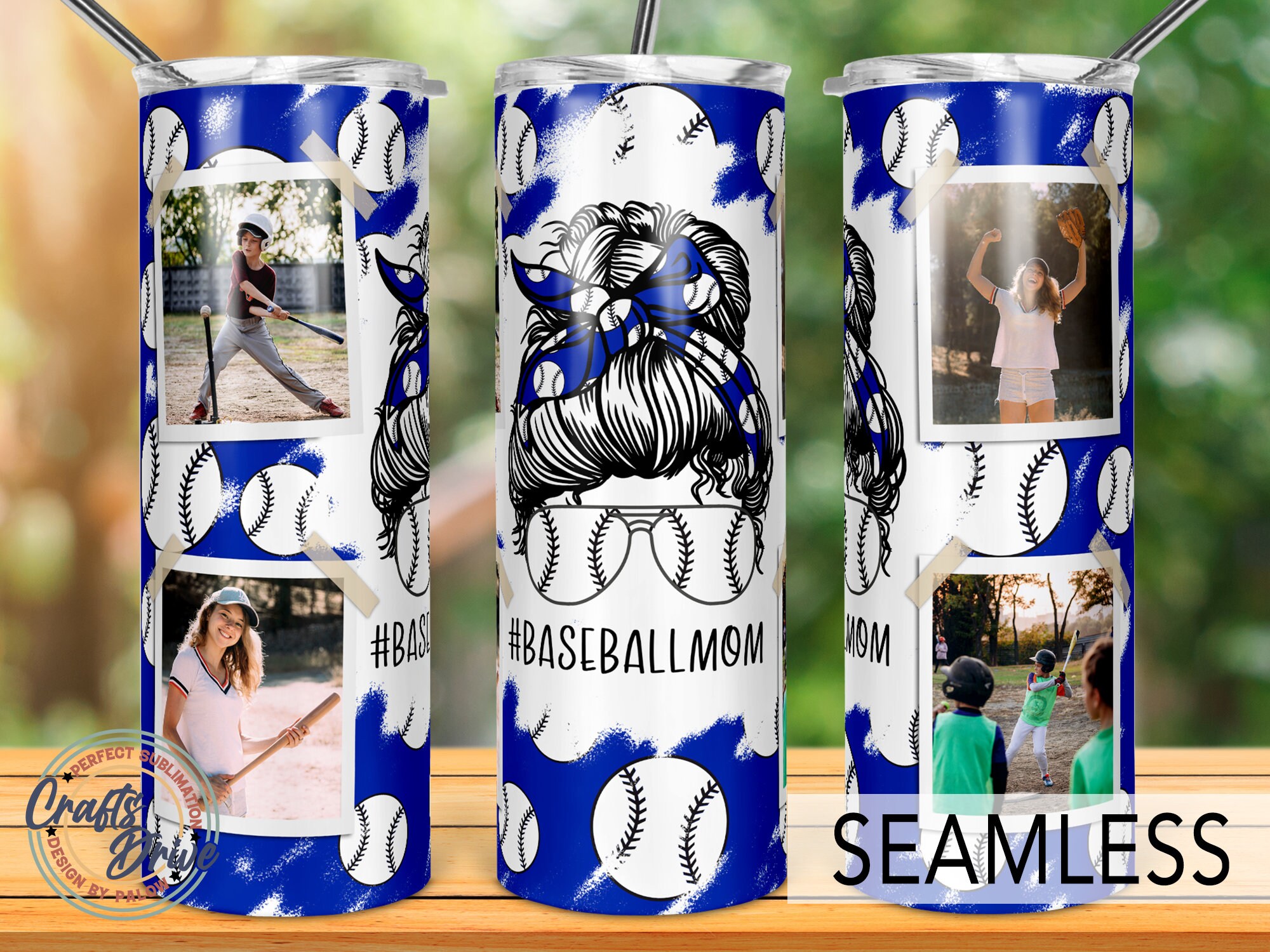 Download Polaroid Baseball Mom Tumbler 20oz Skinny Sublimation. | Etsy
