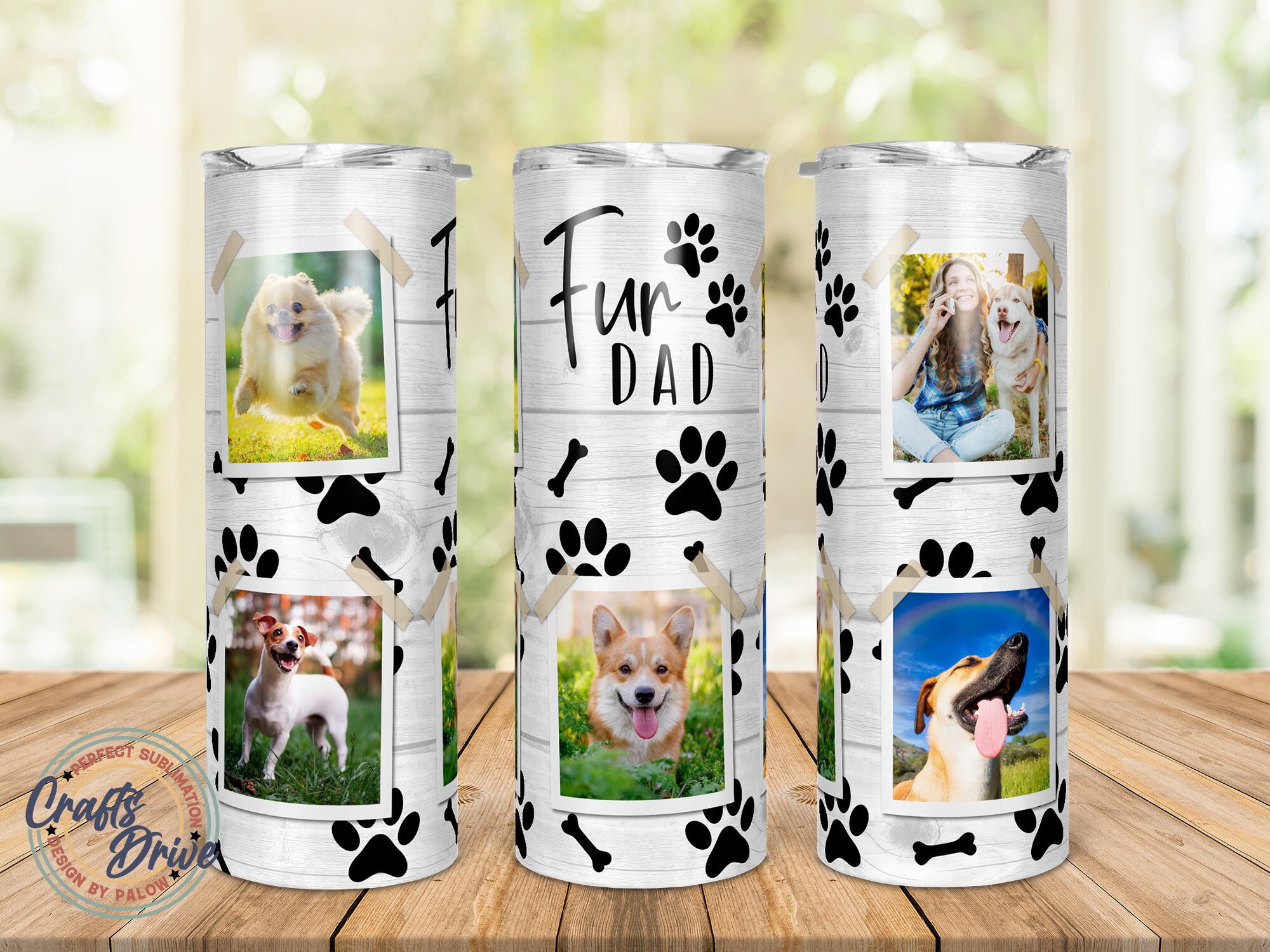 An Incredible Fur Dad - Personalized Custom 3D Inflated Effect Tumbler main image 1