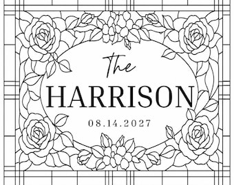 Faux Stained Glass Wedding Welcome Sign Template, Editable Canva, 20 x16 (Digital Download)