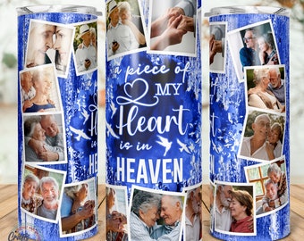 Memorial Tumbler PNG: Heart in Heaven, Sympathy Gift (Digital Download)