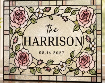 Faux Stained Glass Wedding Welcome Sign Template, Editable Canva, 20 x16 (Digital Download)