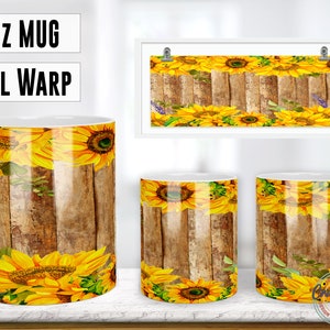 Sunflower Floral Mug, 11oz Mug Sublimation Designs, PNG File Digital Download