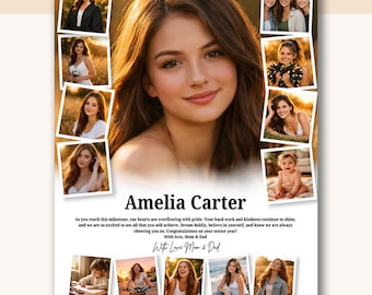 Full Page Senior Yearbook Ad Template - High School Graduation Tribute, Editable Canva Design YT029