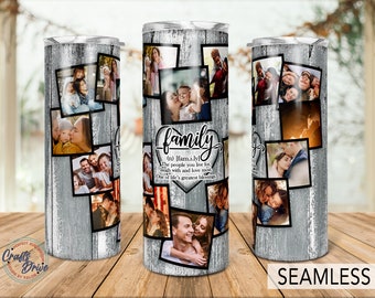 Family Photo Collage Tumbler Template: 20oz Skinny Sublimation (Digital Download)