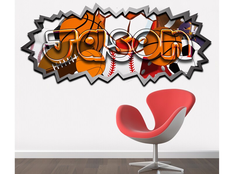 Custom Graffiti Name, Die Cut Vinyl, Wall Sticker, Kids Room Decor