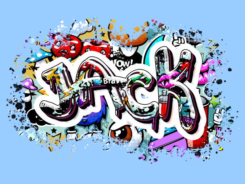 Custom Graffiti Name, Die Cut Vinyl Sticker, Graffiti Printed Sticker