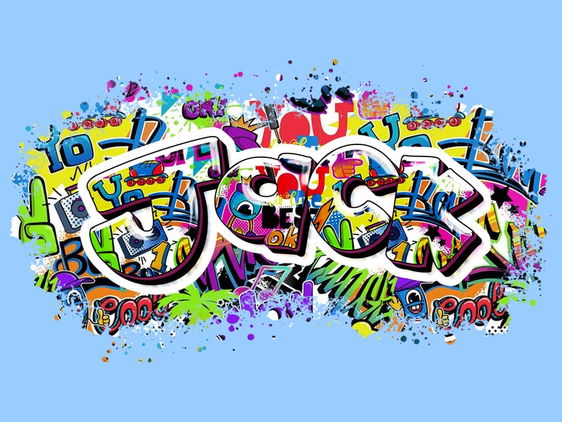 Custom Graffiti Name, Die Cut Vinyl Sticker, Graffiti Printed Sticker