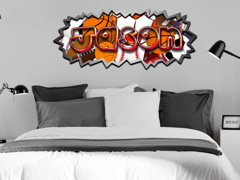 Custom Graffiti Name, Die Cut Vinyl, Wall Sticker, Kids Room Decor