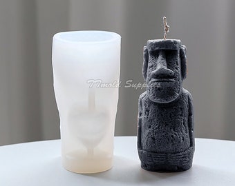 Easter Island Moai Candle Silicone Mold, Moai Statue Candle Mold, Large Stone Statue Cement Mold, Epoxy Resin Mold